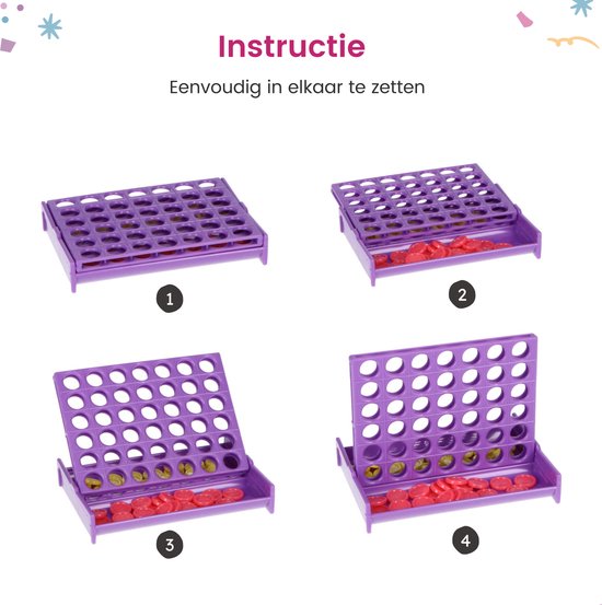 Partizzle 24x Mini Vier in einer Reihe Spiele - Brettspiel/Reisespiel/Hirngespinste - Familienausflugsgeschenke - Grabbelton Small Toy Games - Leckere Geschenke - Für Kinder & Erwachsene