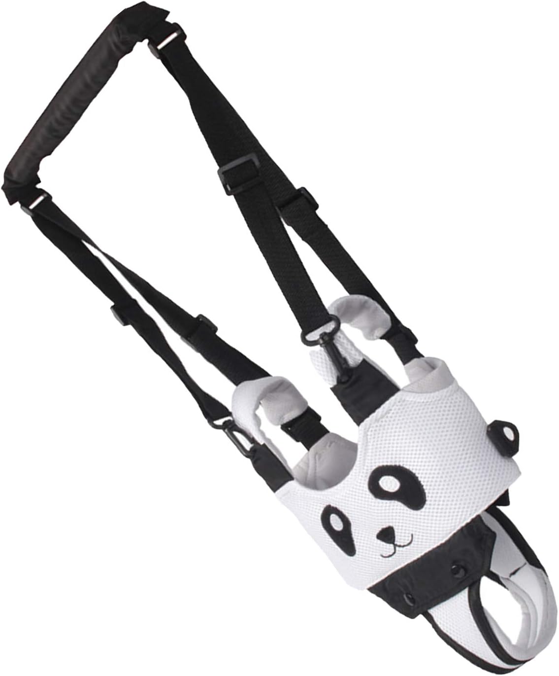 Yolispa Baby Lauflernhilfe Lauf- und Steppgeschirr für Kleinkinder - Verstellbar - Schwarz/Weißer Panda - 250 g - Verstellbare Größe (Brustumfang ca. 50-75 cm)