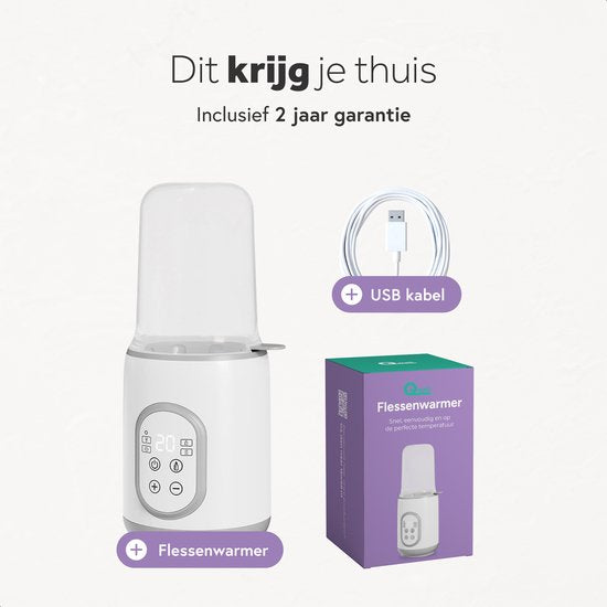 Qwali Tragbarer Babyflaschenwärmer - für unterwegs und im Auto - schnelle und sichere Flaschenerwärmung - ideal für Reisen und zu Hause