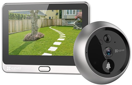 EZVIZ DP2 2K – Video-Türklingel mit 4,3-Zoll-Touchscreen – 2K-Video, 166°-Weitwinkel, PIR-Erkennung und Nachtsicht – Zwei-Wege-Audio – MicroSD