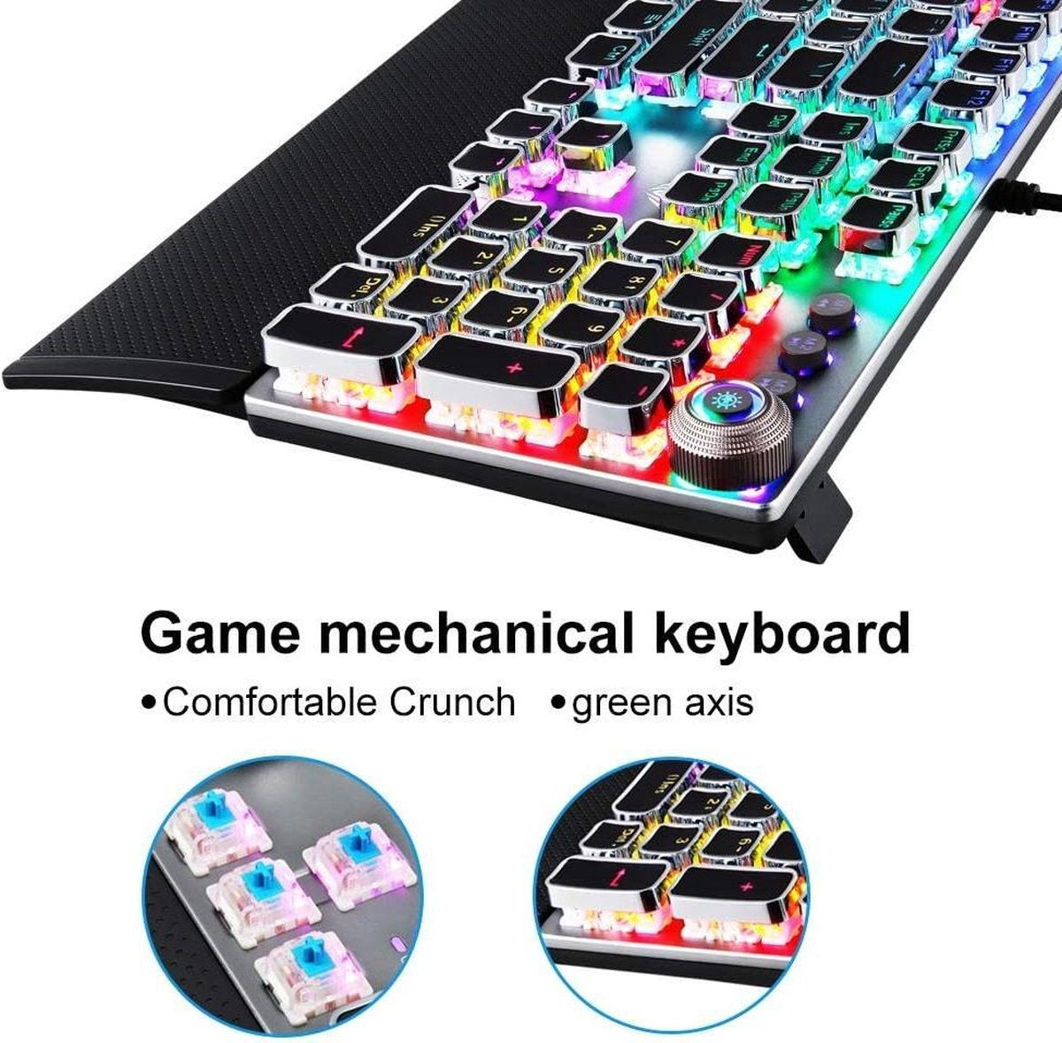 AULA F2058 RGB Punk Gaming mechanische Tastatur - QWERTY - blauer Schalter