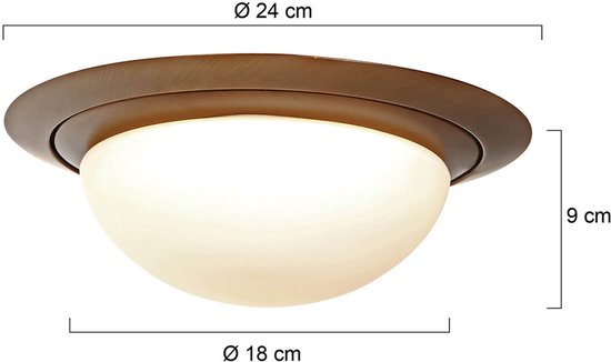 Deckenleuchte Steinhauer Ikaro 1365BR Bronze Ø 24 cm – 4-stufig dimmbar, für den Innenbereich geeignet, aus hochwertigem Metall und Glas