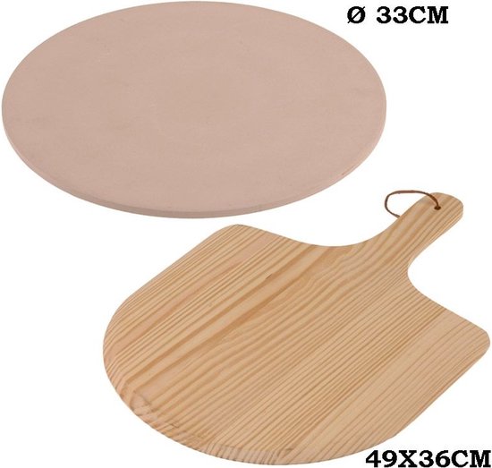 Excellent Houseware Pizzastein – mit Pizzaschaufel