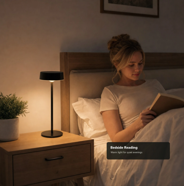 Arlgsite Solar-Tischlampe – kabellos – über USB-C aufladbar – dimmbar – 3 Lichtmodi