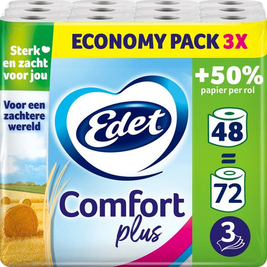 Edet Comfort Plus Toilettenpapier 3 Lagen 48 Stück.