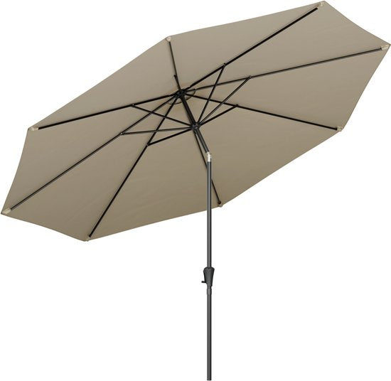 LifeGoods Sonnenschirm - Garten - Ø350 cm - 30° neigbar - Wasserdicht - UPF50+ - Taupe