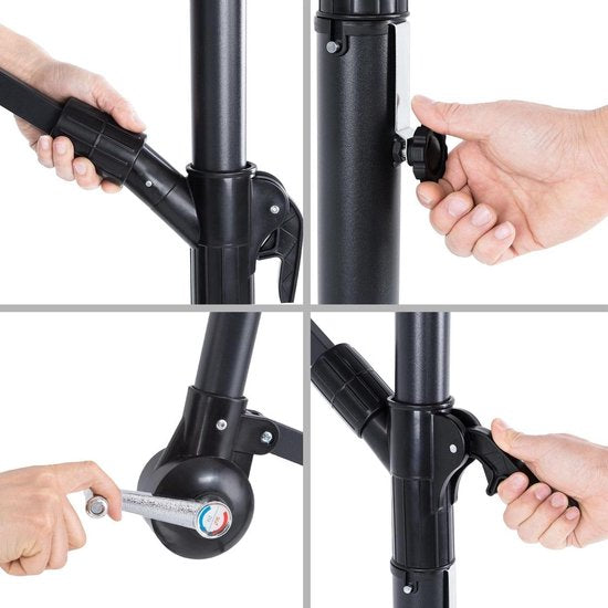 Kingsleeve Schwebeschirm – Ø 300 cm, UV-Schutz 80+ – Anthrazit