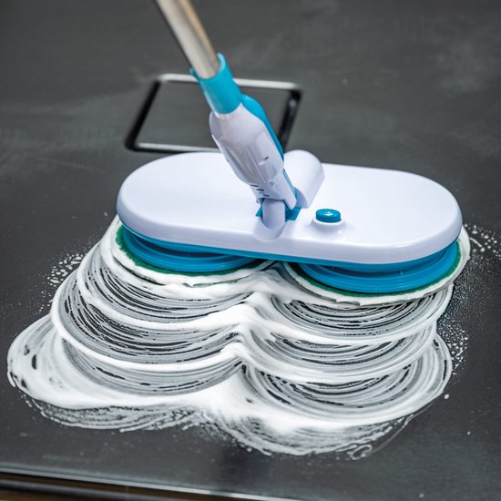 Mediashop Hurricane Floating Mop elektrischer Wischmopp – wiederaufladbarer Bodenwischer zum Wischen, Schrubben und Polieren – mit 2 × 3 Mikrofaser-Pads – Mail-Order-Edition