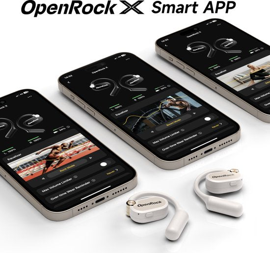 OpenRock – X White – Kabellose Open-Ear-Kopfhörer – Bluetooth – Lange Akkulaufzeit – Geräuschunterdrückung – kabellos – TubeBass™-Technologie