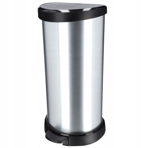 Curver Decobin – Abfallbehälter – 40 Liter – Silber Metallic
