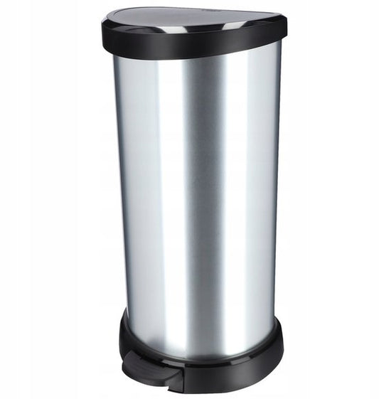 Curver Decobin – Abfallbehälter – 40 Liter – Silber Metallic