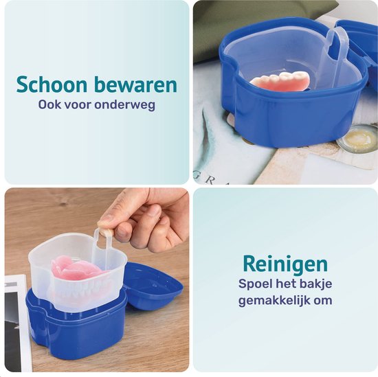 Alyze Denture tray + brush - Blau - Für Prothesen - Zahnspange - Prothesen - Tray - Denture tray