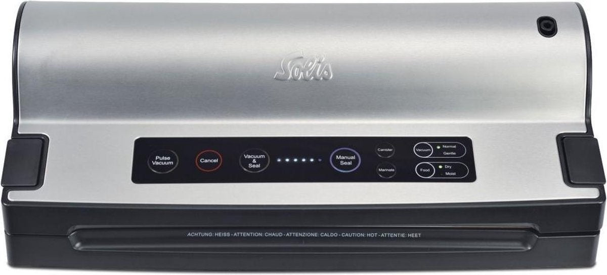 Solis Vac Prestige 575 Vakuumierer - mit Marinierfunktion und Schlauchanschluss - Vakuumierer inklusive Vakuumbeutel und Folie - Grau