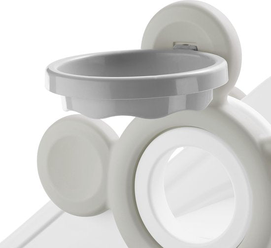 tectake® Kinderrutsche - Rutsche Kleinkind - ab 2 Jahren - mit Basketballring - klappbar - 128 x 66,5 x 67,5 cm - für drinnen und draußen - grau