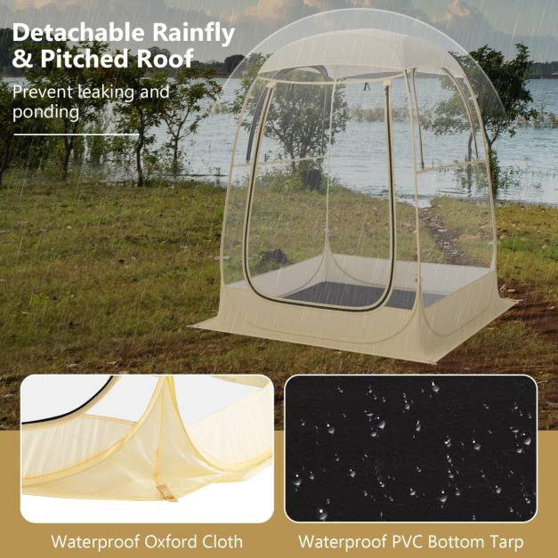 Coast Transparentes Camping-Zelt für 2 Personen - 128x128x158 cm - 3-Jahreszeiten - Panoramablick