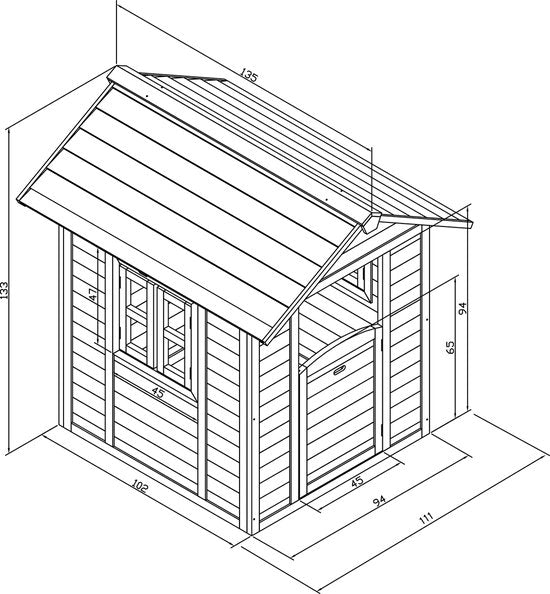 AXI Beach Lodge Spielhaus in Grau/Weiß – Spielhaus für den Garten / den Außenbereich – FSC-Holz – Gartenhaus für Kinder