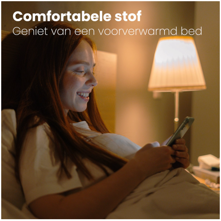 Auronic - Luxury Electric Blanket - 150x80 cm - Weißes Polyester - 9 Heizstufen & separat einstellbare Fußzone - Timer & Überhitzungsschutz - Waschbar