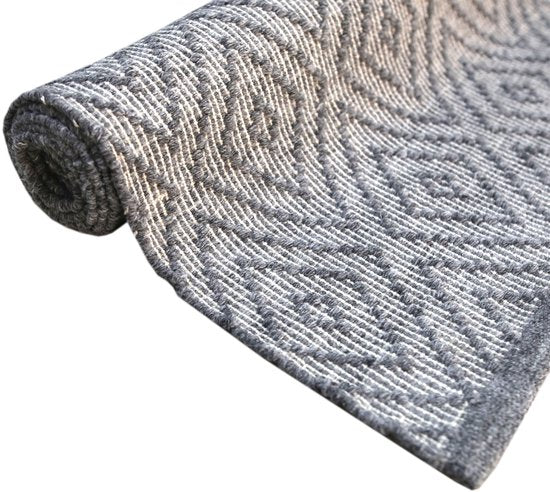AXI Bali Outdoor-Teppich – Rechteckig – 160 x 230 cm – Grau – Geometrisches Muster – Outdoor-Teppich – Wetter- und UV-beständig – Flachgewebt – Gartenteppich – Für drinnen und draußen