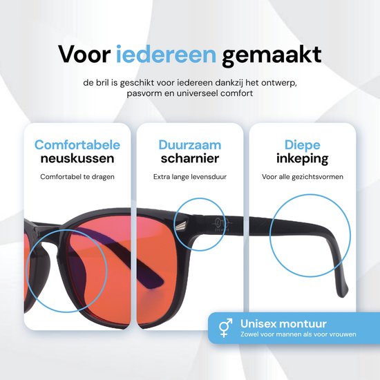 LC Eyewear Computerbrille - Blaulichtbrille ohne Stärke - Blaulichtbrille - Bildschirmbrille quadratisch - Unisex-Brille ohne Stärke - Rot