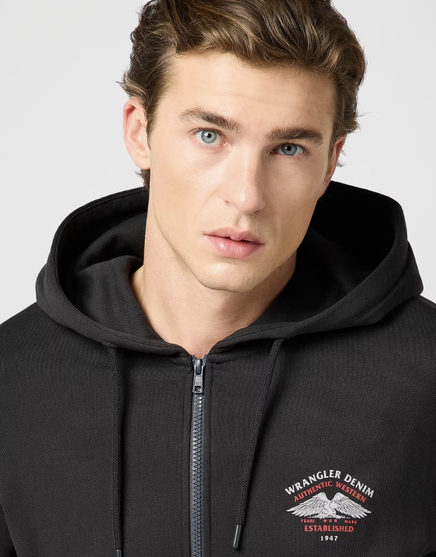 Wrangler Grafik Zip Hoodie 112362888 - Faded Black - Größe L