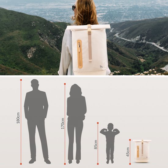 NOHRD Rolltop Rucksack mit Laptopfach - 20 bis 40 Liter - Laptoptasche 15.6 Zoll - Schulranzen - Laptoprucksack Damen & Herren