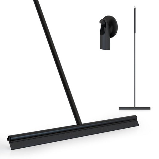 Avalo Bodenwischer mit Griff - Luxus Bodenwischer - Aluminium Wasserabzieher - Duschwischer - Badezimmer - Schwarz - 136x40 CM