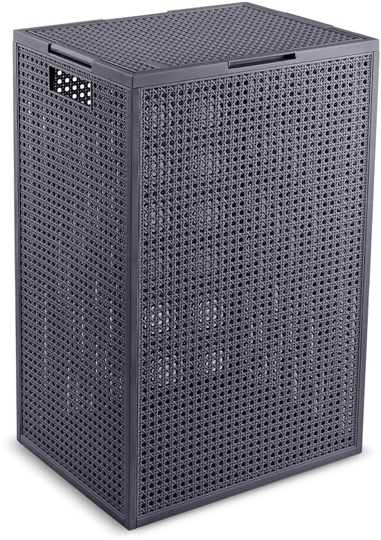 Curver Kaya Wäschekorb mit Deckel – 60 l – 38 x 29 x 58,5 cm – Anthrazit
