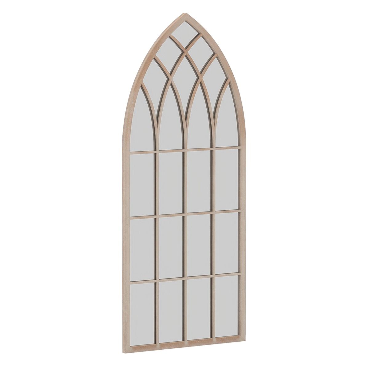 Coast Fensterrahmen-Spiegel – gebogener Wandspiegel – Metallrahmen – rustikales Grau – 115 x 50 cm