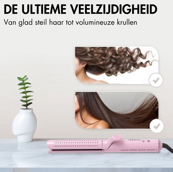 Sansbeauté® 2 in 1 Airflow Glätteisen - Lockenstab - Glätteisen - Haarglätter - Schnelles Aufwärmen - 140℃ bis 220℃ - Glätten & Locken - ION-Technologie