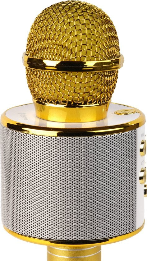 Denver Karaoke-Mikrofon Bluetooth - Drahtlos - Karaoke-Set - Eingebauter Lautsprecher - AUX - MicroSD - KMS20 - Gold