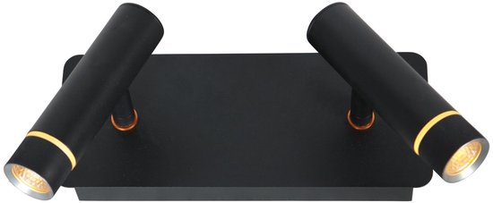 Wandleuchte Steinhauer Volari 4713ZW schwarz, 2-flammig, Kunststoff und Metall, dreh- und neigbar, moderne Innenbeleuchtung mit dimmbaren LED-Modulen