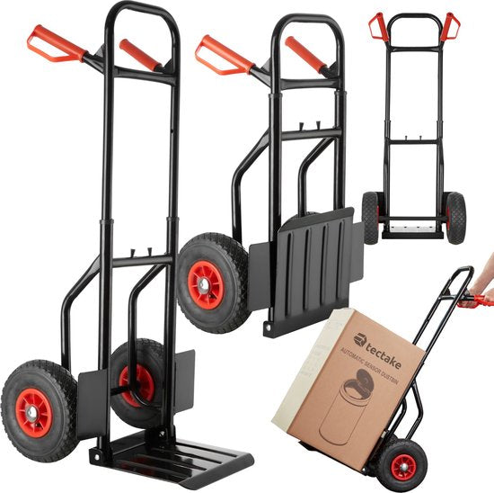 tectake - Trolley bis 100kg - Transportwagen - robust mit ausziehbarem Rahmen.