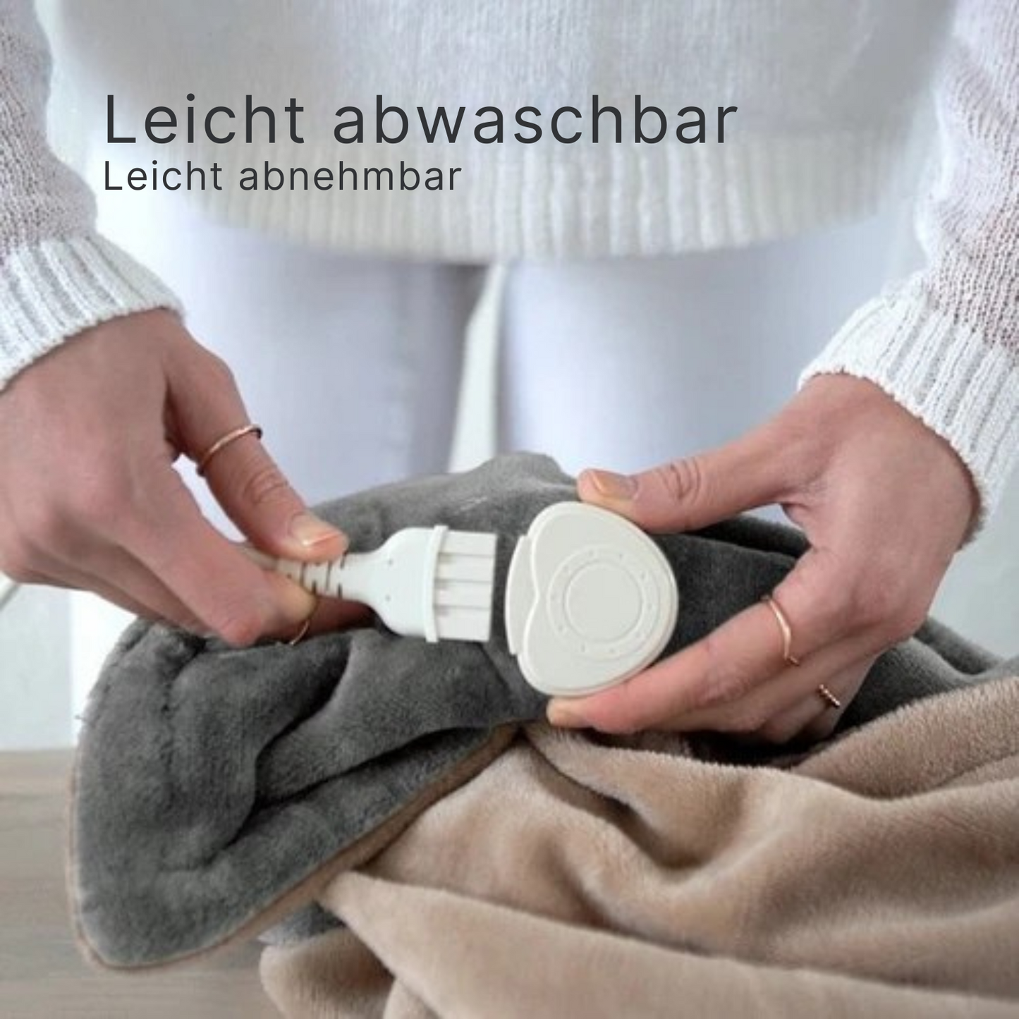 Auronic - Elektrische Heizdecke - 3 Stufen - mit Timer - 160 x 120cm - Grau/Beige