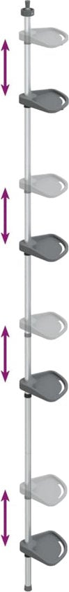 vidaXL – Duschregal – 4-stöckig – teleskopierbar – Eckmodell – Aluminium – silber