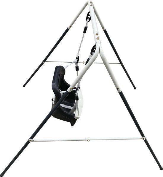 AXI Metall-Babyschaukel mit Sitz, anthrazit/creme – Freistehendes Schaukelset für drinnen und draußen