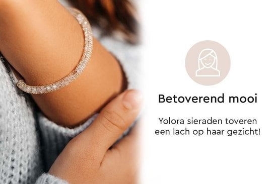 Yolora Damen Mesh-Armband - Kalpa Camaka Kristalle - Farbe Gold - Damenarmband Gold - Schmuck - Luxus-Geschenk-Box - Geschenk-Box - Exklusive Geschenk-Box - Schöne Geschenk-Box - Muttertag Geschenk