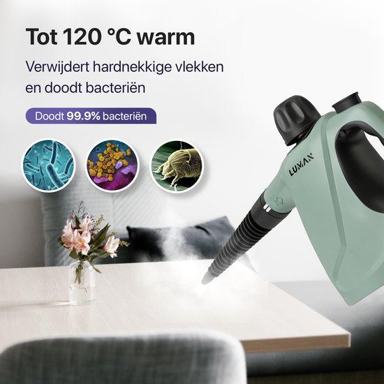 LUMAN - 16 in 1 Dampfreiniger C3 - Handdampfreiniger - Steam Lock Funktion - 1050 Watt - 450 ML - Grün