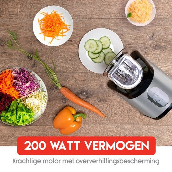 alpina Elektro-Gemüsehobel - Mandoline - 4 Trommelklingen aus rostfreiem Stahl