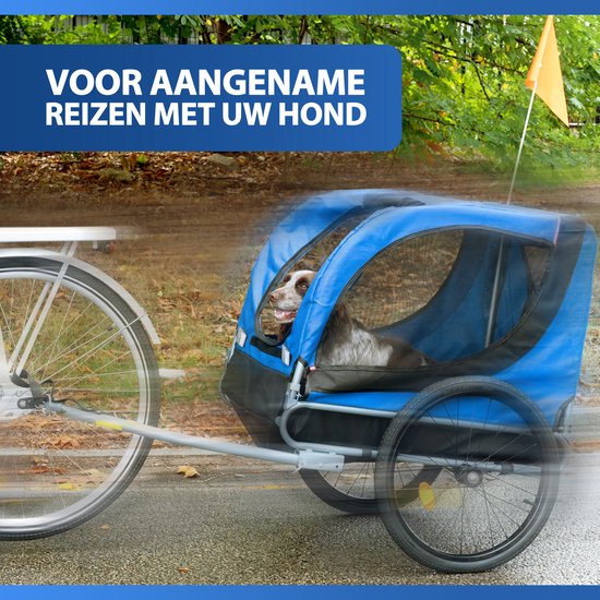 Bicycle Gear Hundefahrradanhänger - Blau - 40kg - Mit Regenschutz & Reflektoren