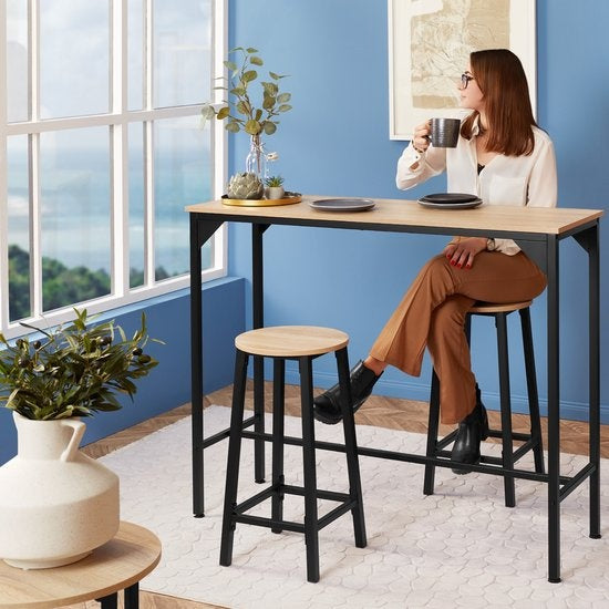 tectake - 2er Set Barhocker "Corby" - industriell - dunkelbraun - 404332