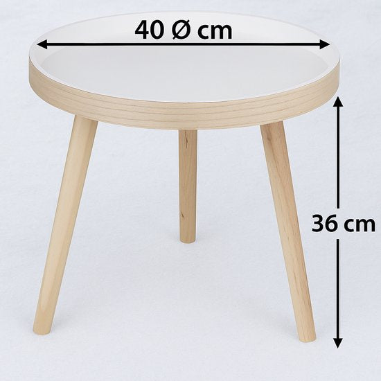 Arti Casa Runder Beistelltisch Ø 40 x 36 cm – Moderner runder Couchtisch – Beistelltisch oder Nachttisch – Kompakter Tisch für Wohnzimmer oder Schlafzimmer – Holz
