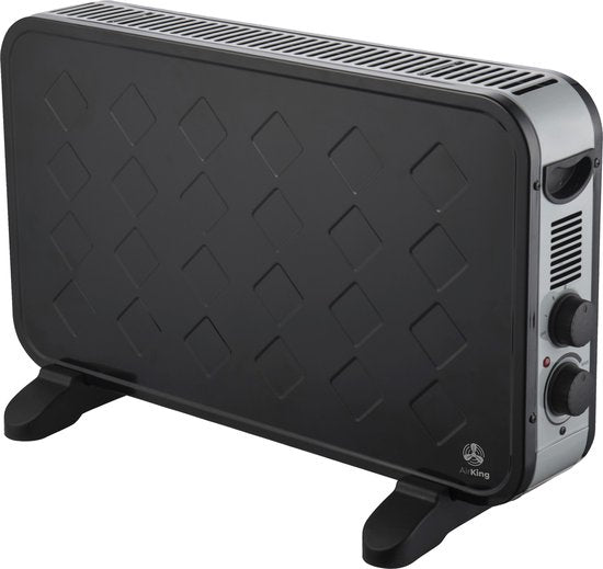 AirKing Elektrische Konvektorheizung - 1250/2000 Watt - Elektrische Konvektorheizung mit einstellbarem Thermostat - Elektrische Heizungen - Schwarz