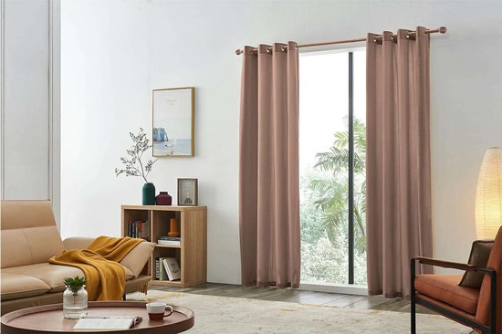 Larson – Samtvorhänge – 1,4 m x 2,5 m – Ringe – Rosa