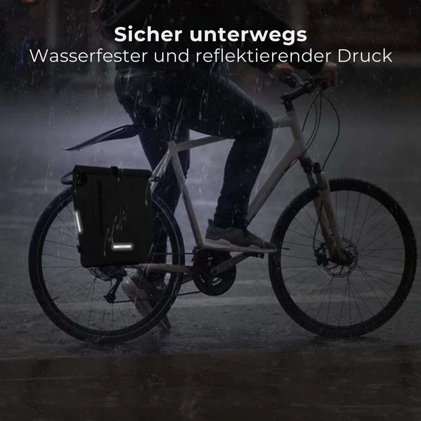 LifeGoods Single Bicycle Bag - Kompakt - Umhängetasche und Rucksack - 25L - Runder Gepäckträger - Wasserdicht - Schwarz