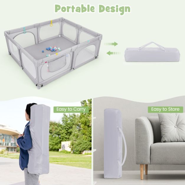 Coast Baby Box mit 50 Bällen - Hellgrau - 189x158x68cm