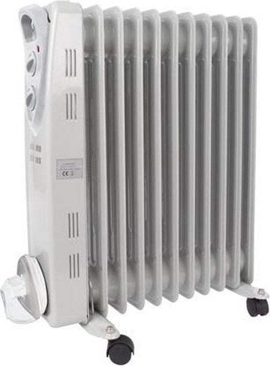 Perel Oil Heizkörper - Heizkörper auf Rädern - 2500 Watt - 3 Heizstufen