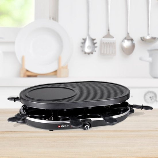 Alpina Gourmet Set - Griddle - mit Pfannen und Spateln - 1200W - 8 Personen