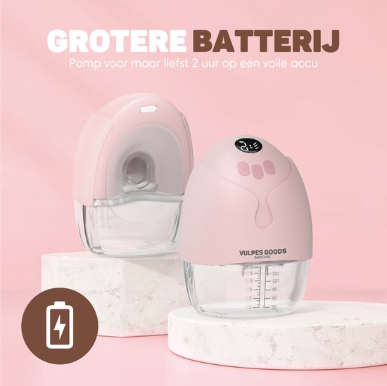 Vulpes Goods® BabyCare Hands-free Breast Pump - Tragbar - Doppelte elektrische Hands - 2 Stück - MAX Version