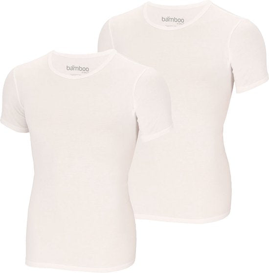 Apollo Herren-T-Shirt Bambus - Rundhalsausschnitt - 2er-Pack - Weiß - XL