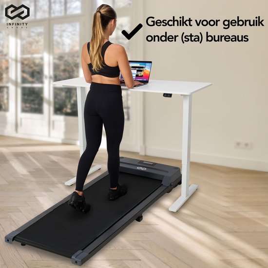 Infinity Goods Laufband für Zuhause - Mit Bluetooth - 1-6 km/h - 120 x 53 x 12 cm - Anthrazit